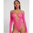 Love In Leather LIN009 Rhinestone Bodysuit One Size - Pink Love In Leather LIN009 Rhinestone Bodysuit One Size - Pink